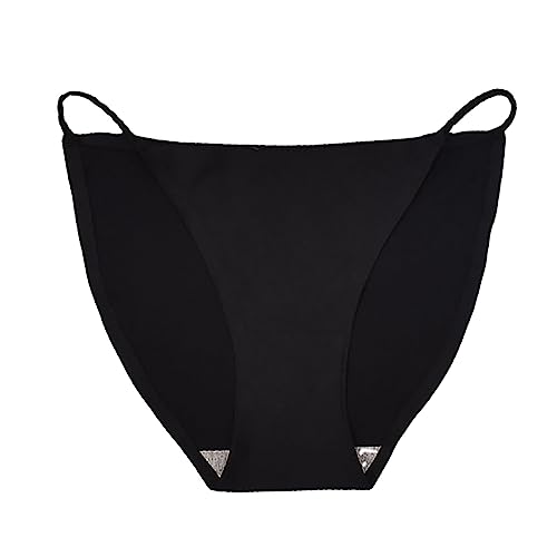 Damen Unterwäsche Schwarz Sexy mit dünnen Trägern für Damen Unterwäsche Damen Slip (Black, M)