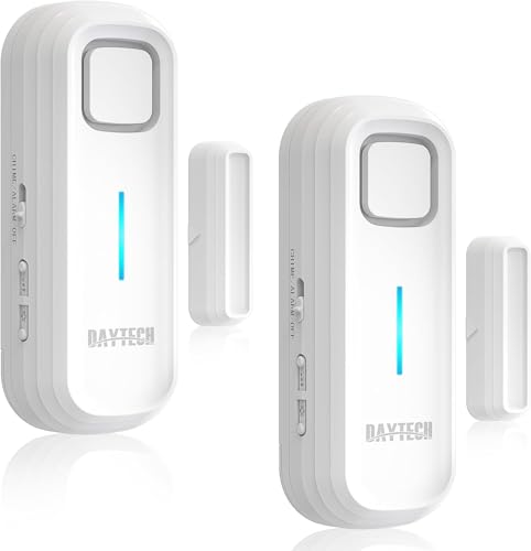 DAYTECH Gefrierschrank-Türalarm mit Verzögerung 1/2/3/4 Minuten beim Öffnen Fensteralarm Schließen von Türen Erinnerung Kühlschrank Tür Alarm Sensor oder Glocke 0 bis 120 dB für Tür Ajar Warnung Weiß