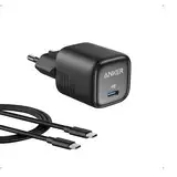 Anker 30W USB C Ladegerät, kompaktes GaN Schnellladegerät, 3X schnelleres Aufladen USB C Netzteil, Kompatibel mit iPhone 16/15/14/13/12, iPad, Samsung Galaxy S24/S23, Pixel, und mehr
