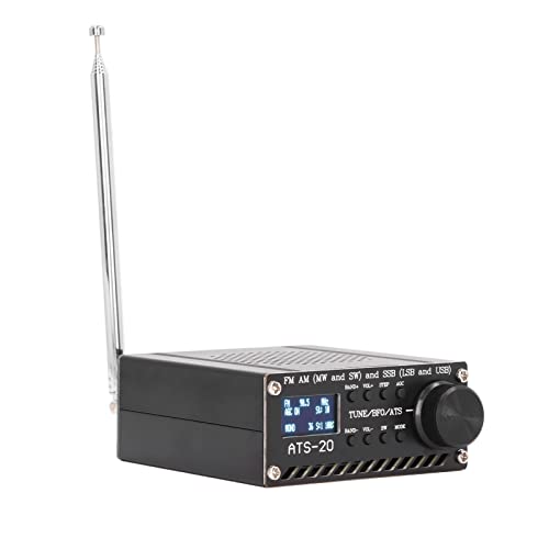 Walfront Vollband Funkempfänger AM FM SSB LSB USB Vollband Funkscanner mit Antenne MW SW Band Empfänger ATS‑20 SI4732 USB Aufladung Schwarz Amateurfunk