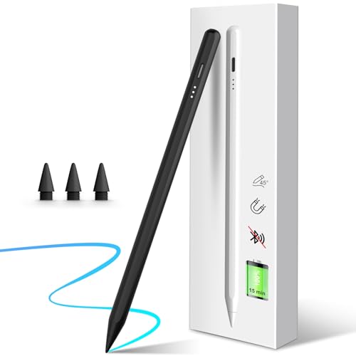 Stylus Pen für iPad Apple2018-2025 ipad Stift 3X Schnelleres Laden/Arbeit 11st. Handflächenablehnung/Neigungssensitivität,Kompatibel mit iPad11/10/9/8/7/6Gen.,Air11/13'',Pro11/12.9/13'',Air3-5/Mini5/6