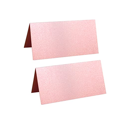 MXDHOKY 50 Stück Tischkarten Hochzeit, Braune Tischkarten Kraftpapier, Platzkarten neutral, Ideal für Partys, Sitzordnungen, Lebensmitteletiketten, Restaurants und Hochzeitsorte(Rosa)