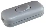 Zwischenschalter Grau (Silber), 3-polig (2) Gehäuse und Kontakten mit schrauben, 6 A, 250 V~, Schnur-Zwischenschalter mit Wippe EIN/AUS Passt für LED