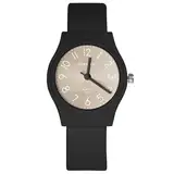 OFFCUP Damenuhr, Damen Analog Quarz Uhr mit Silikon Armband, Uhren Damen Sportlich Elegant Casual Armbanduhr Krankenschwester Quarzuhr Farbe Buntfarbig, 3 Zeiger, 38 mm Gehäusegröße-Schwarz