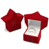 Weihnachts Schmuck Geschenkbox Set, Rote Samt Kleine Geschenkverpackung Box zur Präsentation von Schmuck Ohrringen Ringen und Halsketten, Schmuckschachtel Klein Schmuckkästen Schachtel (Rot Stern)