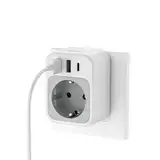 TESSAN Steckdose mit USB C, Steckdosenadapter mit 3 USB, Mehrfachstecker für Steckdose 3600 W, Schuko Stecker Kompatibel für Phone und Haushaltsgeräte, Grau