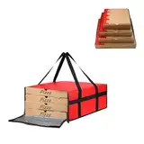 xocome Große Kühltasche Pizzatasche,Faltbar Isoliertasche Pizza,Pizza Liefertasche,Thermo Picknick Tasche,für Camping Picknick Lieferung Von Lebensmittel, red