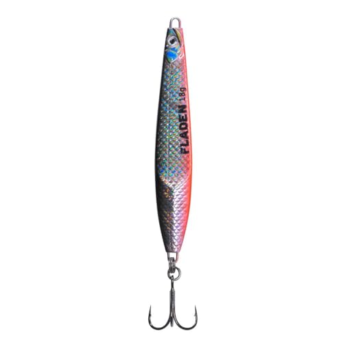 FLADEN Wave Sweeper Meerforellenblinker-Set, 6 Stück, Mehrfarbig, Küstenfischerei-Köder mit Weitwurfdesign, bleifrei, 18g - 40g Spoon,Mefo-Blinker (Red-Silver-Black, 35g)