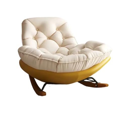 pzghwh Lazy Sofa Recliner Chair.(Luxus-Modell [Blütengelb beige weiß],Einzelstühl)