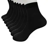 Kurze Sockenstrümpfe ultradünne elastische Paare Seidenstoff 8 Männer Seidige Socken Yoga Socken Kinder Antirutsch (Black, One Size)