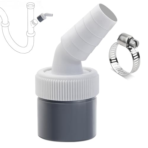 Geschirrspüler Waschmaschine Abfluss Adapter 1 1/4 zoll Waschmaschinenanschluss Adapter für Rohr Ø40 mm, Eingang Ø18-24 mm mit Schlauchschelle für Geschirrspüler Trockner Waschmaschine