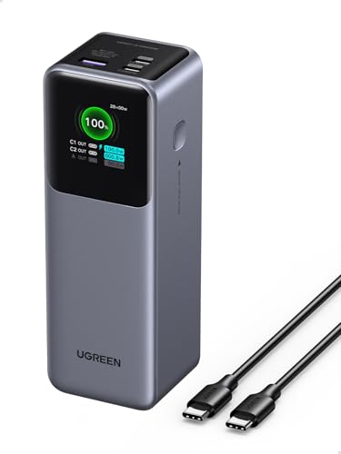 UGREEN Nexode Power Bank 25000mAh 200W Powerbank mit 3 Ports, externer Akku mit digitalem Display, USB C PD 3.1, kompatibel mit iPhone 16/15/14 Pro Max, Galaxy S24 Ultra, MacBook Pro, Dell, mehr