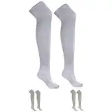 German Wear Trachtenstrümpfe EXTRA LANGE Trachtensocken Zopfmuster Baumwolle overknee Strümpfe - passend zu kurze Lederhosen - 70cm -Weiß - 38-40