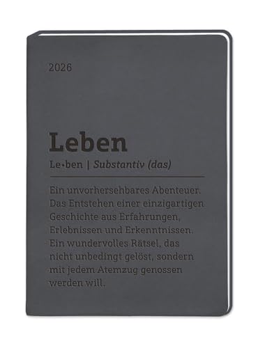 Terminplaner Lederlook 2026 Schwarz: Terminplaner Lederlook A6