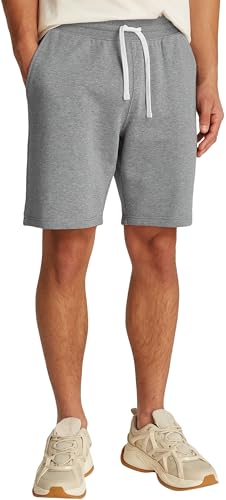 Tommy Hilfiger Herren Sweatshorts Essential Terry aus Baumwolle, Grau (Medium grey heather), L