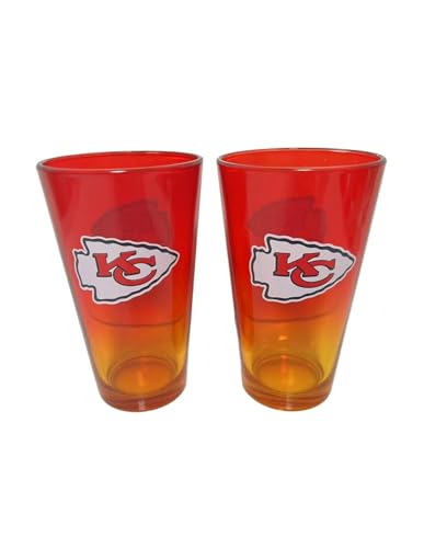 Kansas City Chiefs NFL Pint Gläser Glas Set 2er-Set 475 ml