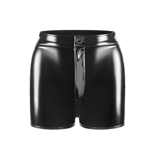 Latex Shorts Männer Leder Atmungsaktiv Unterwäsche Herren Sexy Sex Reizwäsche Für Hose Stretch Boxershorts Outfit Wetlook Mann Slip Herren-Reizwäsche Dessous Erotisch