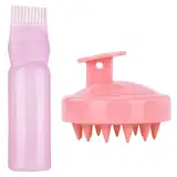 Kisvic 2 Stück Haaröl Applikator, Wurzelkamm Applikator Flasche und Haare Massagebürste, Hair Oil Applicator Bottle - Zuverlässiges Haarstyling Werkzeug für Haarfärbemittel Färbung