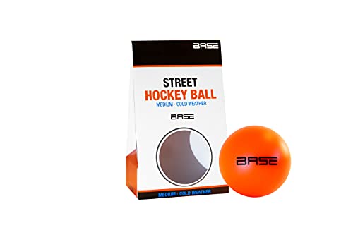 Base Unisex Street Hockey Ball Medium Härtegrad Beläge I Geeignet für bis zu-10º C I Inline I Orange, 6,5 cm