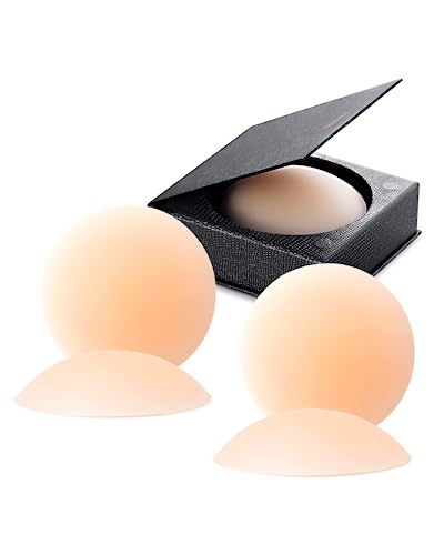 VOCH GALA 2 Paar Nippelpads Wiederverwendbar, Ultra Dünne Selbstklebende Nipple Cover für Damen, Senseless Hypoallergenic Silikon Nippelabdeckung