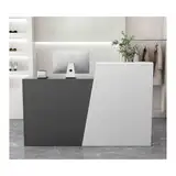 HOFUNTRE Empfangstheke Mit Schubladen,Moderne Rezeption,Geräumiger Schreibtisch, Abschließbare Schublade, Insgesamt Zweifarbiges Design, Einfach Und Schön(Gray,Left_100CM/39.3IN)