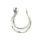 Fake Septum Ring - Nicht durchbohrt Septum Ring - Clip On Septum Schmuck - Double Septum Ring Fake (10 mm, Sterling Silver HAMMERED)