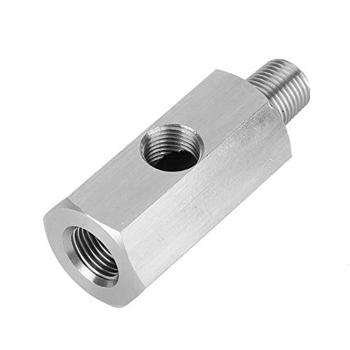 KSTE T Adapter, Edelstahl M10 Öldruckgeber T auf NPT Adapter Turbo Versorgung