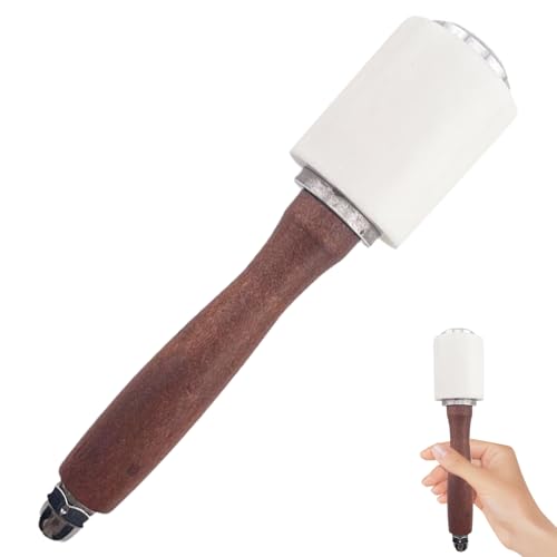 Lederschläger, 8,3 Zoll langes Lederhammer, tragbarer Nylonschläger mit Holzgriff für DIY -Lederwerkzeuge, Hammerhammer