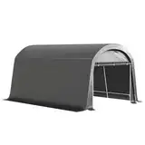 Outsunny Gerätehaus für Fahrräder, wasserdicht Gerätezelt mit Tür, Anti-Staub-Fahrradabdeckung, Unterstand, Foliengerätehaus Fahrradschuppen Fahradgarage für Garten 300x450x230 cm, Dunkelgrau