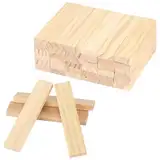 Holzsteine zum Bauen 40 Stück Holzbaukasten naturfarbene Bauklötze Holzklötzchen zum Basteln 100x20x7 mm holzklötze Holzleiste Holzstäbchen basteln Holz