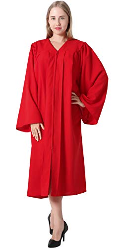 IvyRobes Chor Klerus Chorrobe Priester Robe Taufen Kostüm Herren Damen Unisex Erwachsene Abschluss Talar Rot XL 57(180cm - 186cm)