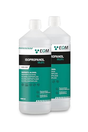 EQM | ECO-301 | Isopropanol - Isopropylalkohol 99,9% | 2 X 1L | Reinigung von elektronischen Bauteilen, Linsen und Bildschirmen | Reinigung von 3D-Druck-Kunstharzen