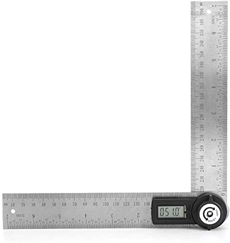 Messwerkzeug Locator Winkel Herrscher Messherrscher, Langlebiger digitaler Winkelfinder, LCD Multifunktionale Edelstahl-Gebäudekonstruktion for Holzbearbeitungsschlägerzeichnung (0-200 mm) (Farbe: 0-2
