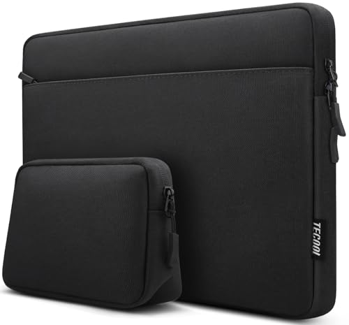 TECOOL 15,6 Zoll Laptop Hülle Tasche für 15-15,6 Zoll Acer Asus Dell Lenovo Thinkpad HP Notebook Chromebook, Tasche MacBook Pro 16, 16'' Lenovo Dell ASUS HP Laptoptasche Schutzhülle, Schwarz