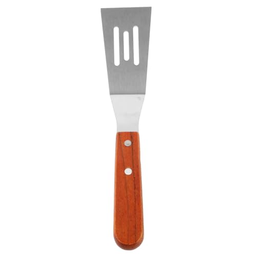 Warmhm Steakspatel aus Edelstahl mit braten Grillspatel Fleisch Kochen Pfannenwender für die Küche Steakspatel aus Metall tragbarer Bratspatel Küchensteakspatel Holz