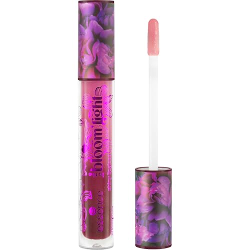 essence in the bloom'light shiny lipgloss, Nr. 01, Pink, pflegend, glänzend, schimmernd, glitzernd, vegan, ölfrei, ohne Parabene, ohne Mikroplastikpartikel, 1er Pack (4.6ml)