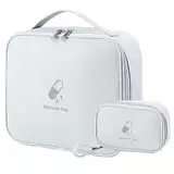 JOKILY 2stk Medikamententasche Große Kapazität, Leer Wasserdicht Notfalltasche Erste Hilfe Tasche, Reiseapotheke Tasche, Medizin Aufbewahrungstasche für Reisen Unterwegs Home Office Büro (Grau)