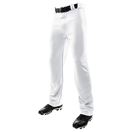 CHAMPRO Jungen Youth Open Bottom Relaxed Fit Pants MVP Baseball-Hose mit offenem Boden, entspannte Passform, Weiß, Medium