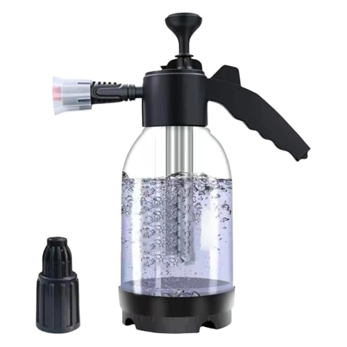 BibHoly Schaumsprüher Auto, Drucksprüher Garten Schaumsprüher mit 2 Düsentypen Vielseitiges Drucksprühgerät für Autowäsche, Gartenarbeit, Haustierpflege(Transparent)