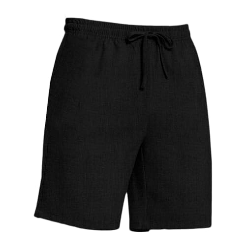 Herren Trainings Shorts zum Laufen im Fitnessstudio, Sommer, Bequeme Strandshorts mit lockerer Passform Kurze Hose Cargo(Schwarz,XXL)