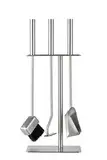 HANSA Premium Kaminwerkzeuge Set (3 Teile) SS Edelstahl Vierkantaufhänger Modern, Feuerwerkzeuge Begleitset Zubehör Kamin Edelstahlbürste