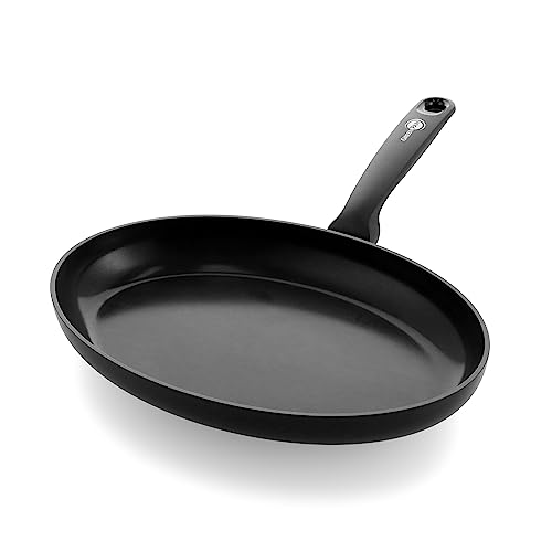 GreenPan Torino Gesunde Antihaft-Keramik-Fischpfanne 32 cm, PFAS-frei, induktionsgeeignet, backofenfest bis 160°C, spülmaschinenfest, schwarz