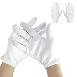 6 Paar Baumwollhandschuhe Weiße, Weich Schutzhandschuhe für trockene Hände Feuchtigkeitspflege SPA Handpflege Handschuhe Baumwolle(weiß)
