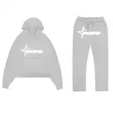 NOFS Jogginganzug Streetwear Buchstaben Drucklose Hoodies und Jogginghosen Tracksuit für Herren Y2K Männer Hip Hop Hose Trainingsanzüge Pullover Lässig Oberteile und Sporthosen