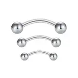 UptVin Modisch Labret Piercing Piercing Lippe G23 Titan Piercing Schmuck Banane Augenbrauen Barbell Helix Lippe Lippenpiercing Daith Belly Bar Silber Gold Kugel Curved Barbell (3Stück,6mm,8mm,10mm)