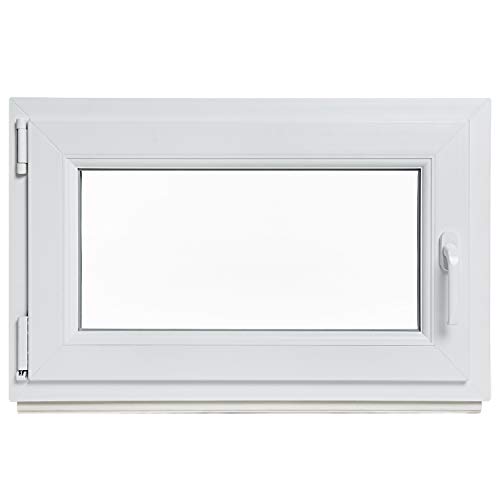 Kellerfenster - Kunststoff - Fenster - innen weiß/außen weiß - BxH: 50 x 40 cm - 500 x 400 mm - DIN Links - 2 fach Verglasung - 60 mm Profil