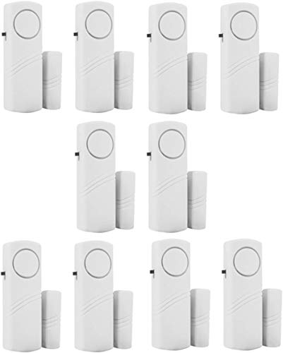 Kabellos Tür&Fensteralarm, Türfenstersensor Alarmsystem Sirene für Schränke, Wohnungen und Büro, Pack von 10