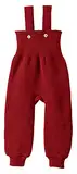 Disana STRICK-TRÄGERHOSE, 100% Bio-Merinowolle GOTS, IVN Best | mit hohem Bund | Newborn Baby Kleinkind Kind Unisex | Made in Germany | Bordeaux Gr. 86-92