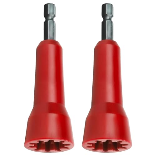 Tixqeaif Drahtdreher, Drahtdrehwerkzeug, Drahtmutterndreher, Twist-Drahtverbindersockel mit 1/4-Spannfutter, 2er-Pack, (Rot) Langlebig