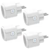 FAYIBUY Smart Steckdose 4er Pack, WLAN Steckdose mit Strommessung, APP Fernsteuerung, Sprachsteuerung und Timer, Smart Home WiFi Steckdose 16A kompatibel mit Alexa & Google Home